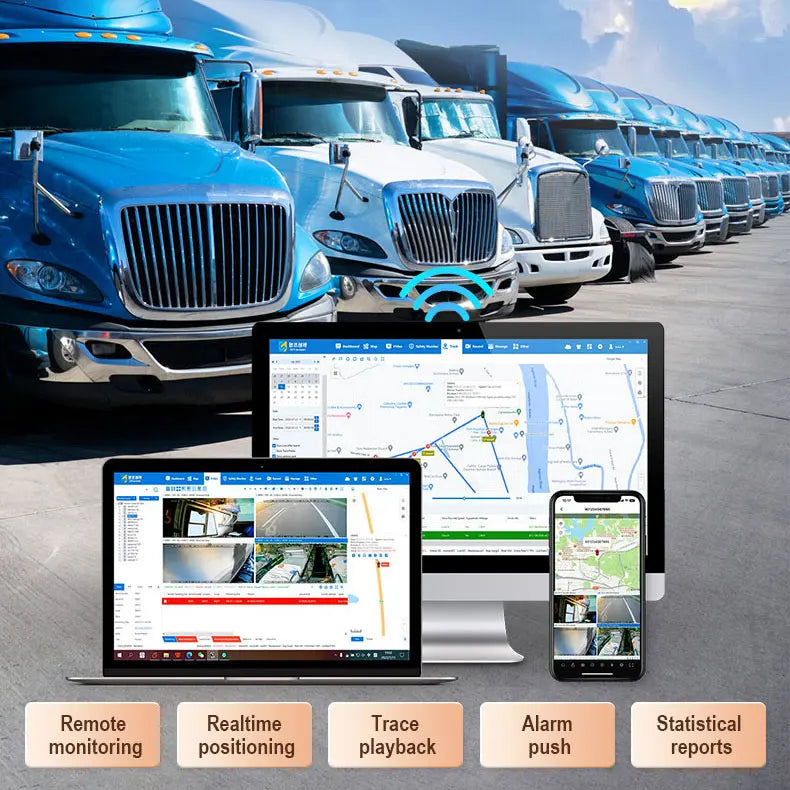 OBD II Diagnostic Tool with 4G LTE Dash Cam and GPS for Trucks and Buses