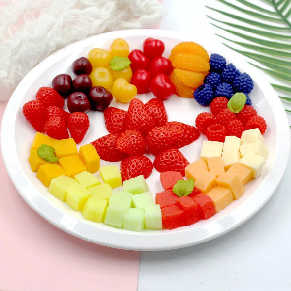 VTX-5187109 Simulation PVC fruit block Strawberry Hami melon cut model food accessory decoration photography prop