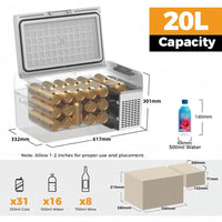 VTX-8989477 ICECO MCD20B Cooler Box 20L 40W Electric Camping Fridge Freezer Portable 24V/12V Plastic Car Refrigerator Household