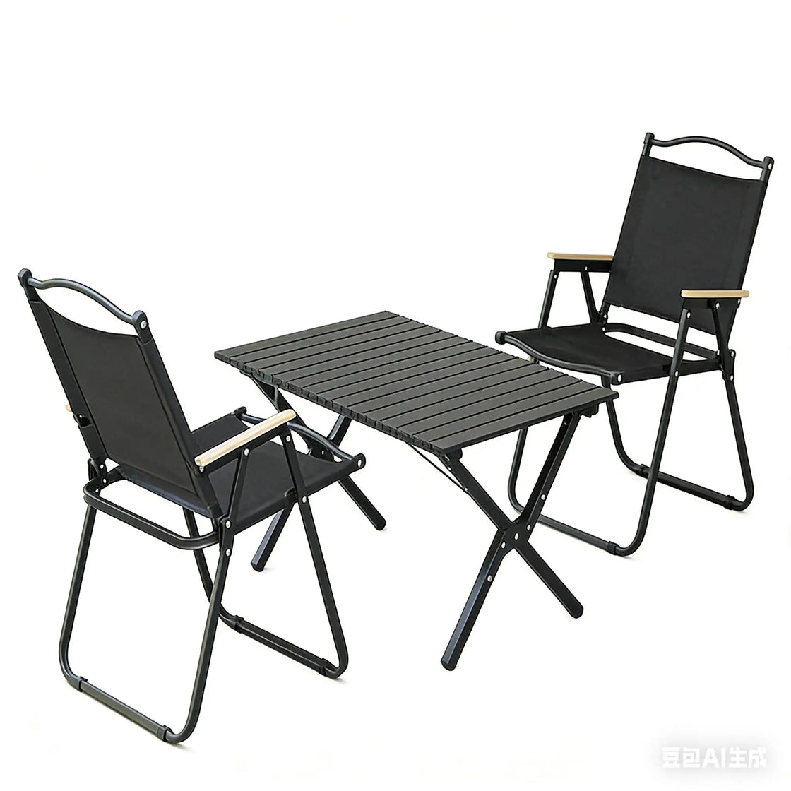 Folding Outdoor Beach Chair with Removable Mesh Table, Aluminum Alloy Frame, and Teslin Fabric