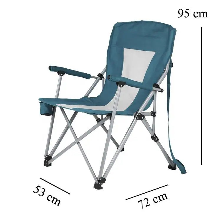 Portable Heavy-Duty Steel Frame Folding Camping Chair, 600D Oxford Fabric, Collapsible Design, Iron Frame, Custom Color Options