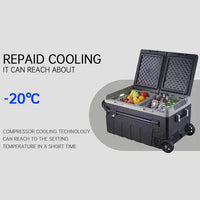 VTX-9284389 Fridge Wheels Freezer Box Dual Temperature Control Picnic Camping Dc 12V/24V AC100-240V 65W Plastic Portable Hiking