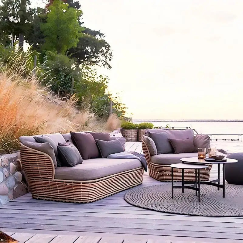 VTX-2954405 Outdoor Swimming Pool Rattan Sofa Set Size Waterproof Fabric Patio Leisure Furniture Steel Modern Eco-Friendly