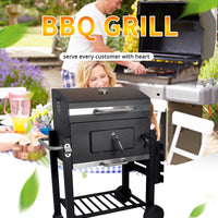VTX-2593957 Hot Sales Stainless Steel Charcoal Grill Outdoor Garden Camping Trolley square Barbecue Metal Foldable Kitchen Home