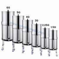 VTX-7574309 NSF/ANSI 42&372 Portable 2.25 Gallons Outdoor Camping Stainless Steel Gravity Fed Water Filter System Hiking Travel