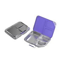 VTX-1497125 304 Stainless Steel Children's Camping Lunch Box 3 Compartment Leak Proof Silicone Seal Bento Container School BPA