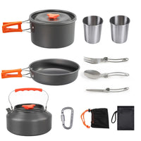 VTX-1890341 Outdoor Camping Aluminum Alloy Cookware Frying Pan Teapot Utensils Complete Set SYNC-C03-DS-310 Portable Picnic
