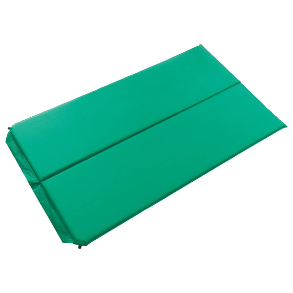 VTX-1923109 Double Folded Hiking Sleeping Mat Portable Tourist Self-inflating Pad Outdoor Camping Polyester Foldable Waterproof