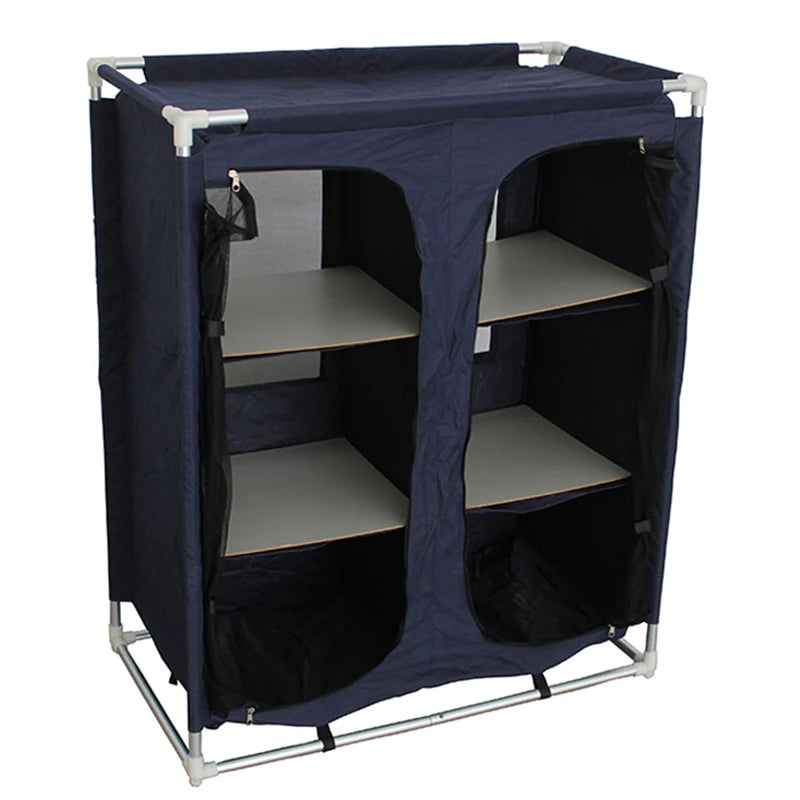Outdoor Folding Camping Kitchen Cabinet - Aluminum Frame, MDF Table Top, Multiple Sizes Available