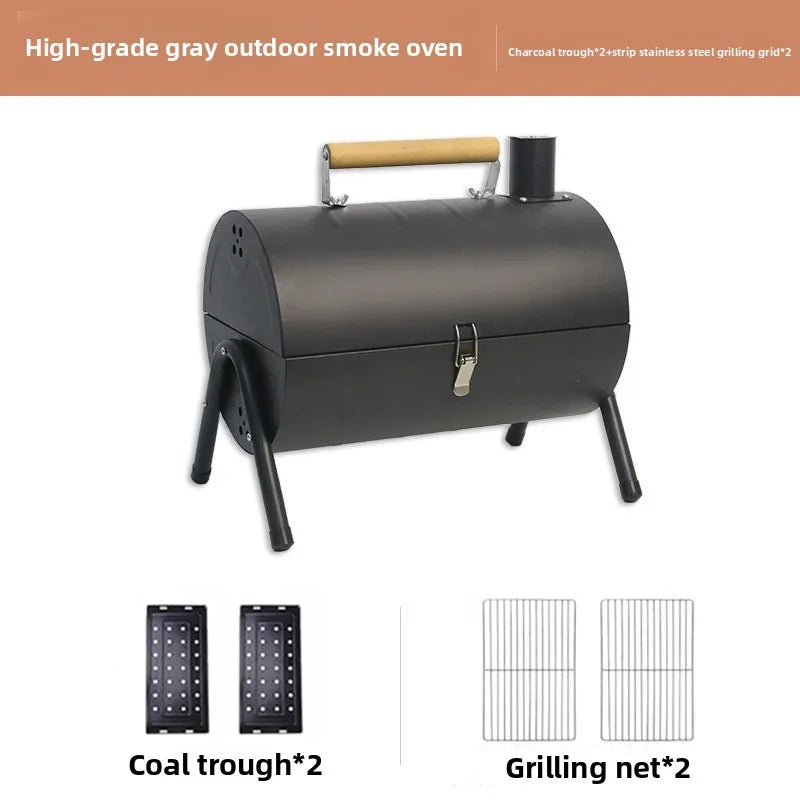 Compact Portable Charcoal BBQ Grill for Outdoor Cooking and Camping
