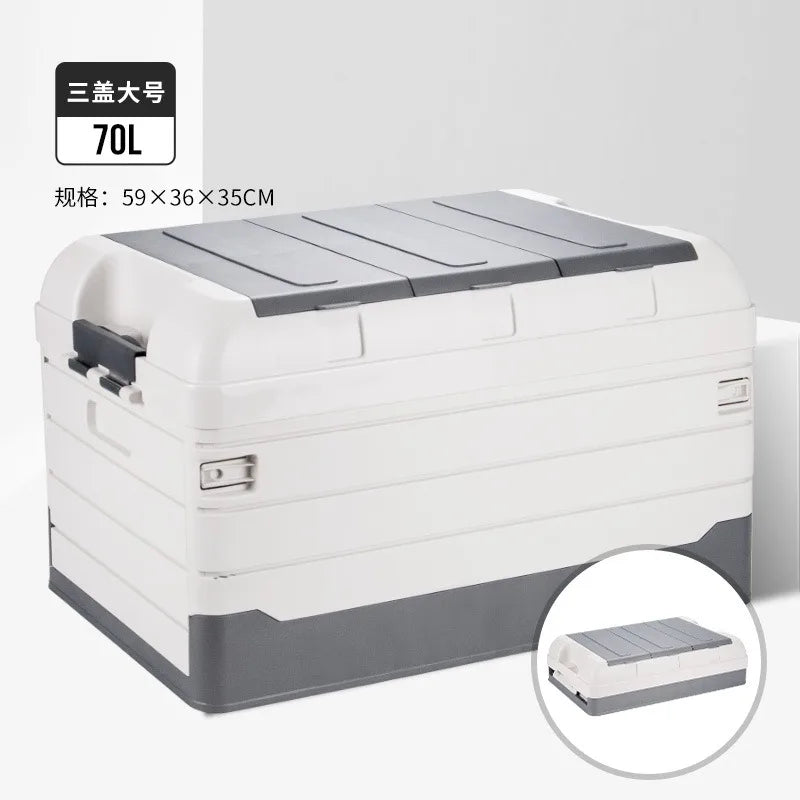 60L Foldable PP Double Tier Caravan Storage Box for Camping and Travel