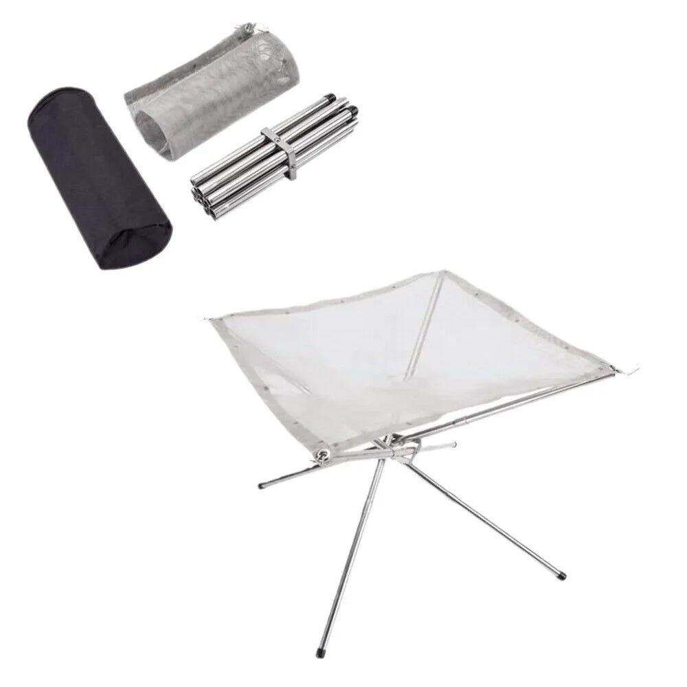 Portable Foldable Fire Pit for Outdoor Camping and Barbecue, Stainless Steel, Model SHY-LY-105