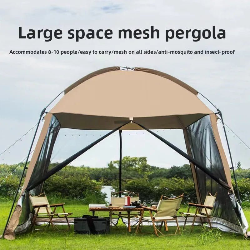 Double Layer Oxford Cloth Camping Tent with Sunshade and Anti-Mosquito Features