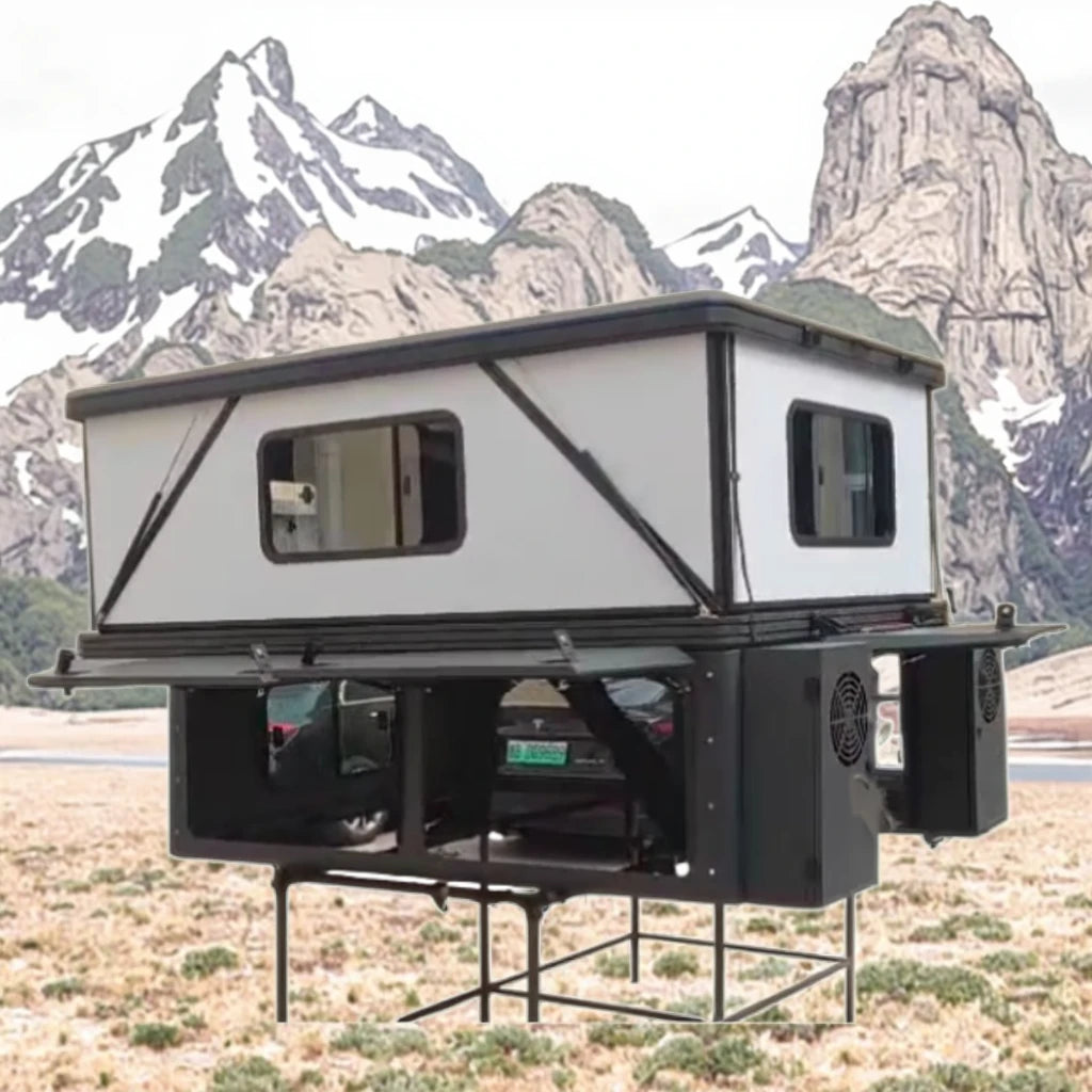 Aluminum Quick Deployment Off-Road Truck Canopy Camper THR04, Waterproof, Universal Fit, Black