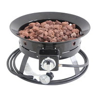 VTX-1938597 Portable Outdoor Propane Gas Fire Pit Lid & Carry Kit Manual Ignition Heating Steel Home Decor Gifting Patio Garden