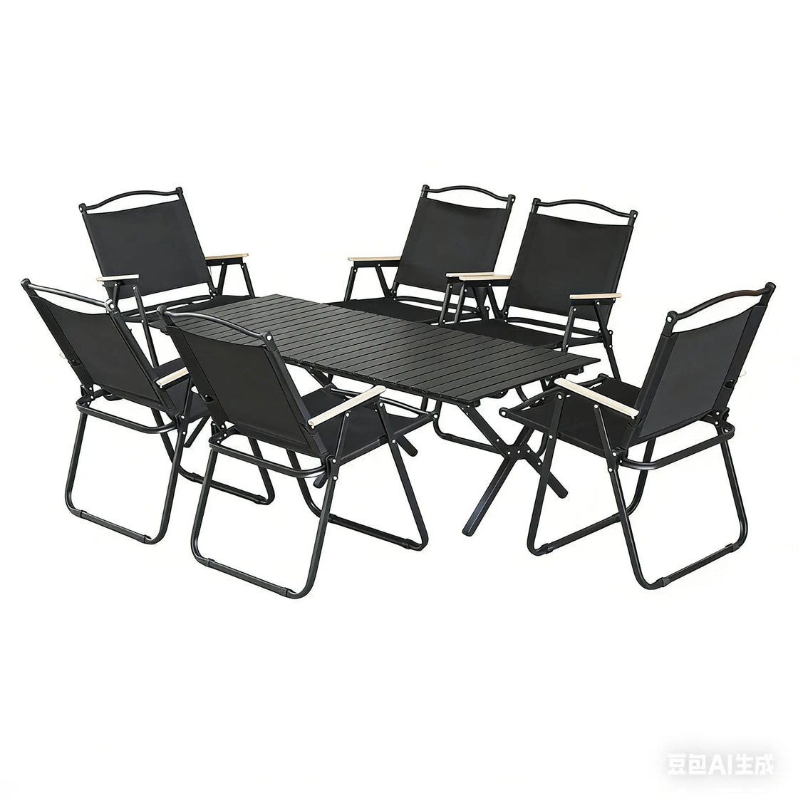 Folding Outdoor Beach Chair with Removable Mesh Table, Aluminum Alloy Frame, and Teslin Fabric