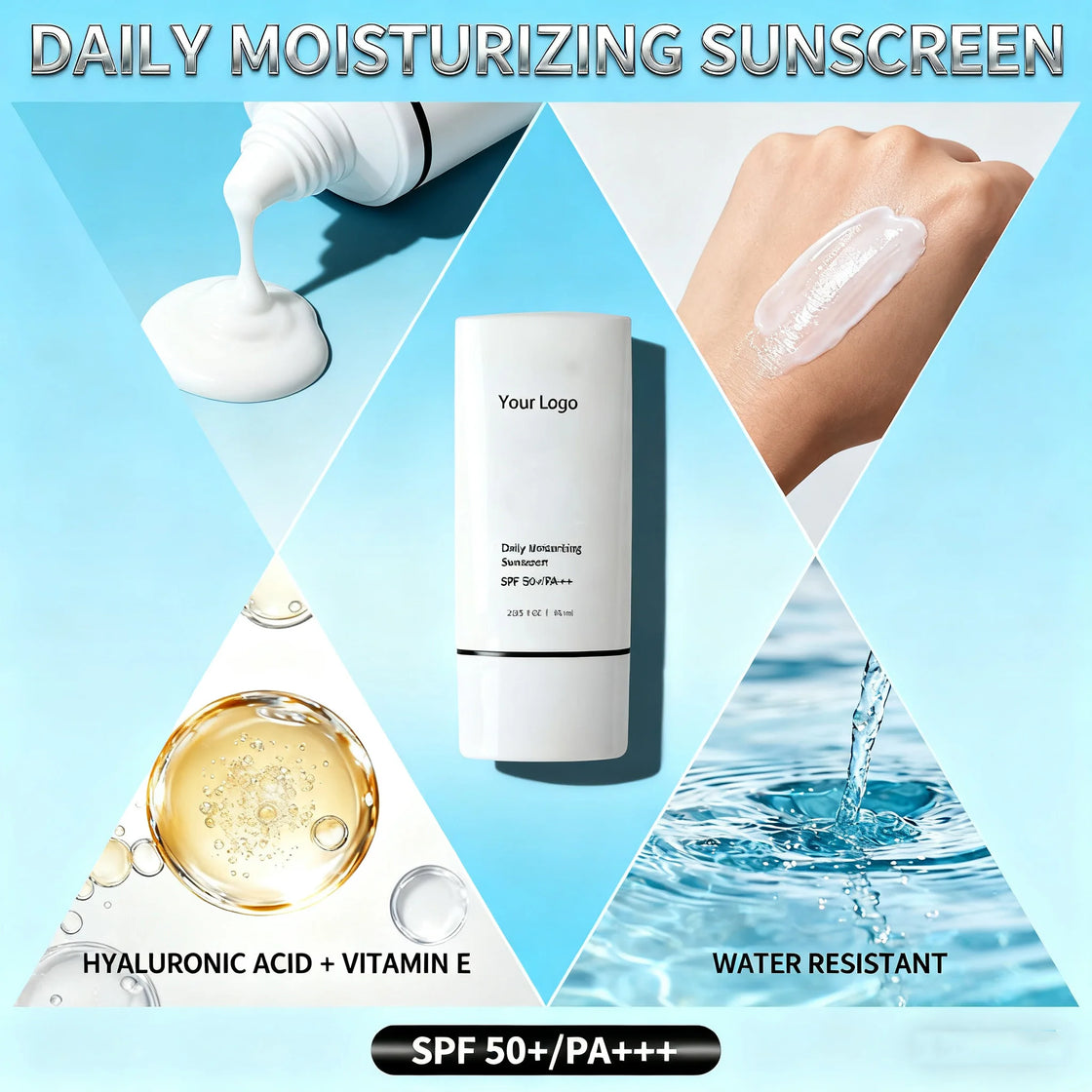 Daily Moisturizer Sunscreen Cream SPF50 PA+++ for All Skin Types