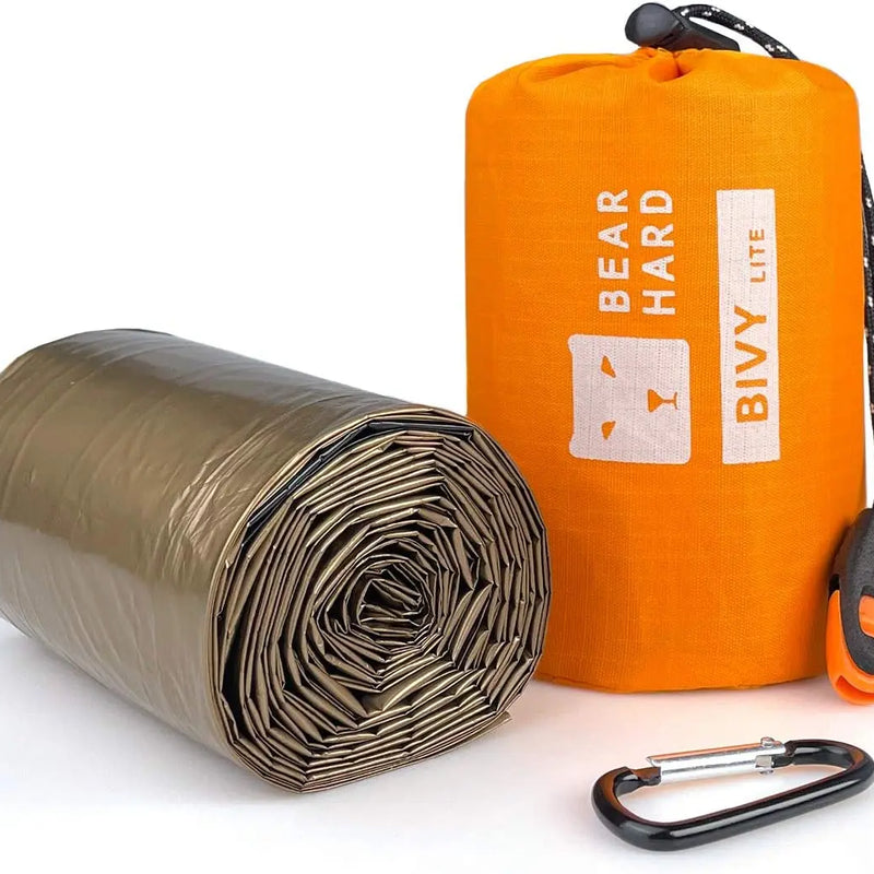 VTX-2283557 Outdoor Waterproof Camping Sleeping Bags Ultralight Bivy Sack Thermal Mylar Aluminum Foil Bag Drawstring Hiking Travel