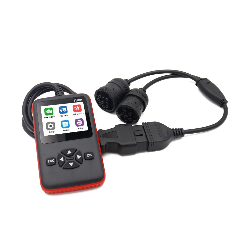 Diesel & Auto 2-in-1 OBD2 Code Reader Scanner for 12V 24V Trucks