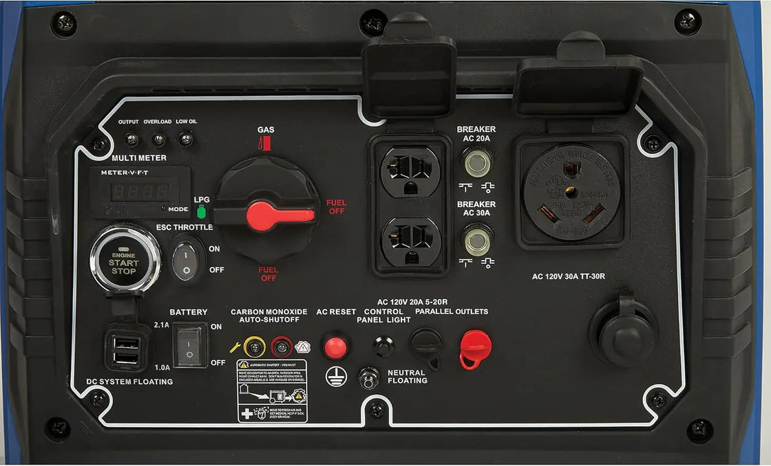 4000W Dual Fuel Inverter Generator, Super Quiet 58dB, 220V/120V, 4-Stroke, 8.3L Fuel Tank, LCD Display, Portable Design