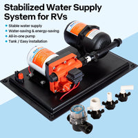 VTX-4920485 RV Water Pump System Kit 12V 24V Diaphragm Pressure Tank Stable Supply Camper Van Caravan Marine Boat Home Decor