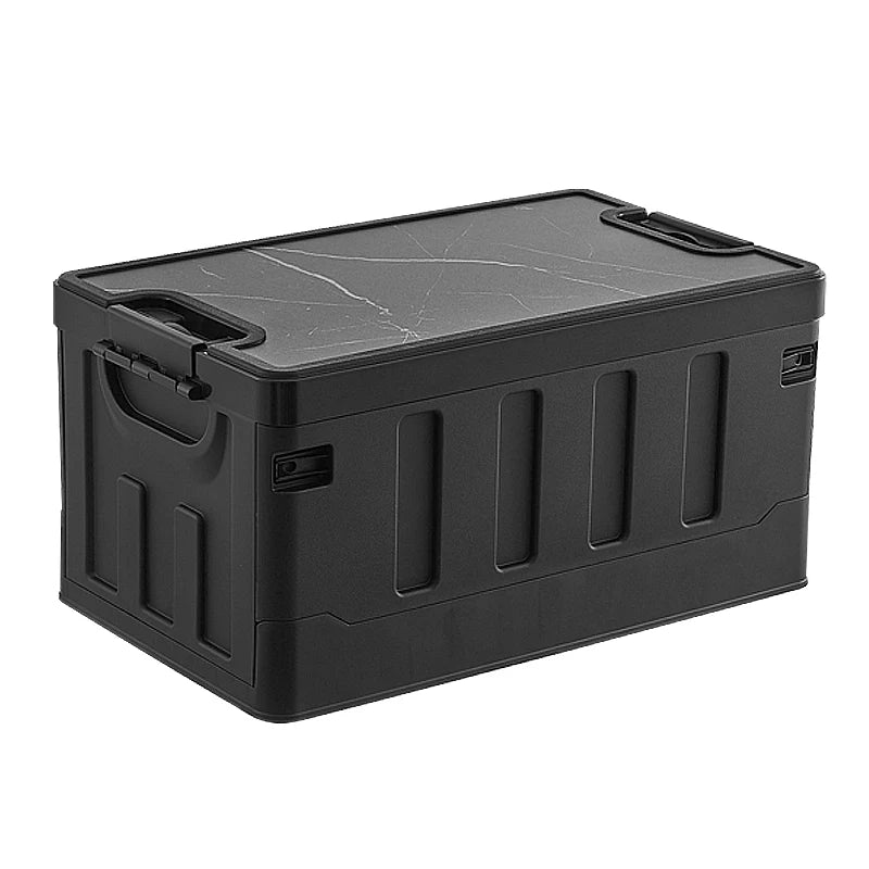54L Rectangular Outdoor Waterproof Camping Storage Box, Foldable Plastic, Side Opening, Eco-Friendly, PP Material