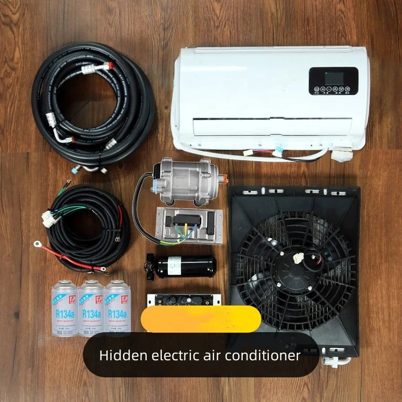 12V/24V DC Variable Frequency Electric Hidden Car Air Conditioner for RV and Truck Use, Model SW-01, Size 595*570*345mm