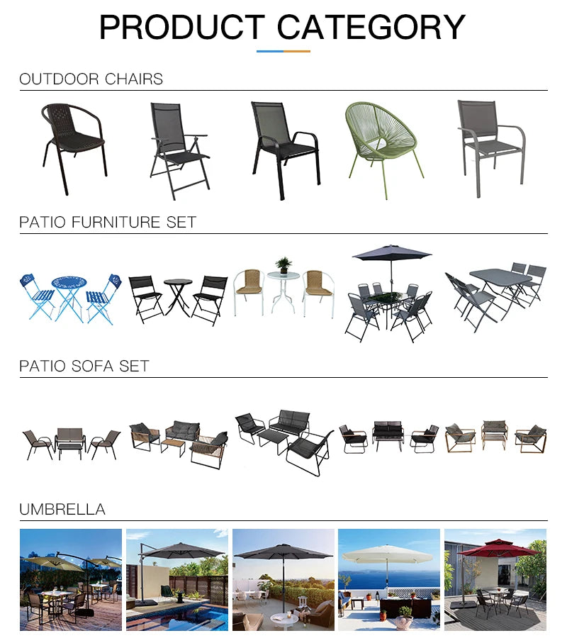 6-Piece Modern Outdoor Garden Furniture Set - Steel Frame Rattan Fabric Foldable Table and Chairs