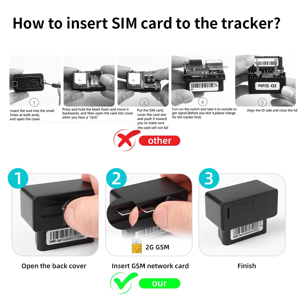 OBD2 GPS Tracker CY01 - Real-Time Vehicle Location Monitoring, Anti-Theft Device, Wireless, Plug-and-Play
