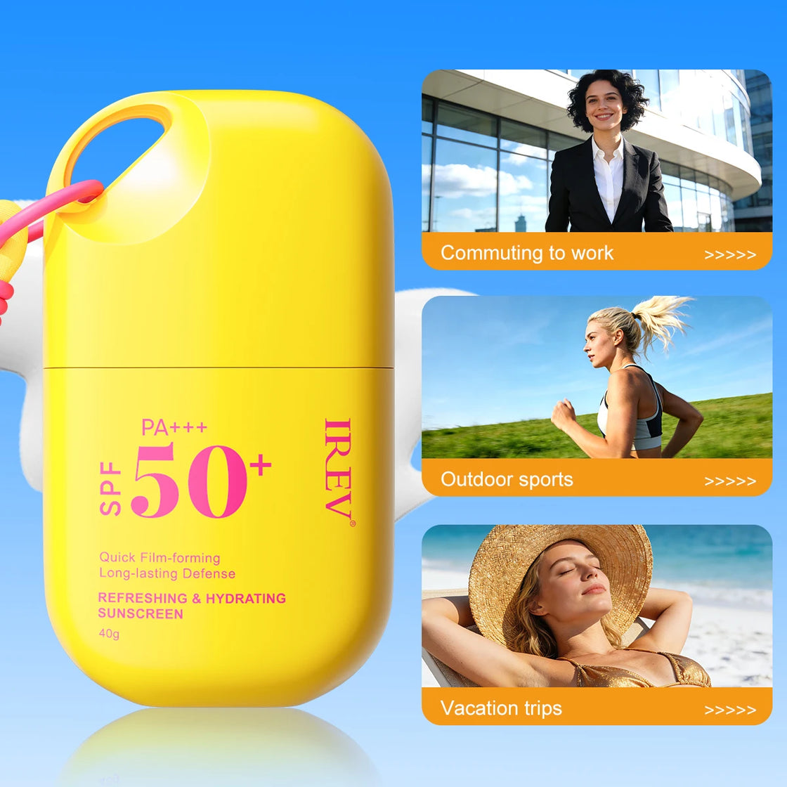 Nicotinamide SPF50+ Sunscreen Cream, Lightweight, Hydrating, 40g, Paraben-Free, Sulfate-Free, All Skin Types