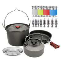 VTX-1759269 Outdoor Camp Cookwar Enamel Kitchen Tools Stove Cooking Pots Large Utensils Outside Camping Set Cookware Home