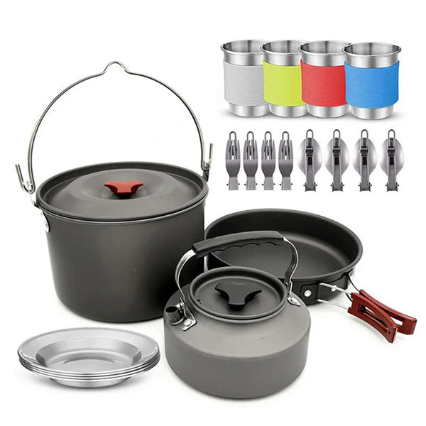 VTX-1759269 Outdoor Camp Cookwar Enamel Kitchen Tools Stove Cooking Pots Large Utensils Outside Camping Set Cookware Home