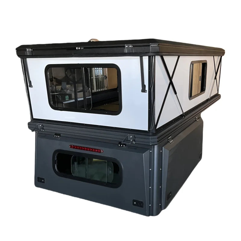 Aluminum Quick Deployment Off-Road Truck Canopy Camper THR04, Waterproof, Universal Fit, Black