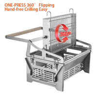 VTX-1071141 WELAND Camping Picnic Charcoal Rotating Bbq Grill Fold Easy Flip Grid Flippin' Flipping Grate Blaze Kitchen Home