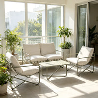Modern Minimalist Sofa Set with Cushions for Courtyard Leisu