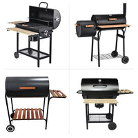 VTX-2692261 Backyard Outdoor Kitchen Barbecue Smoker Large Steel Trolley Garden Party Black Cart Bbq Charcoal Grill Home Cooking