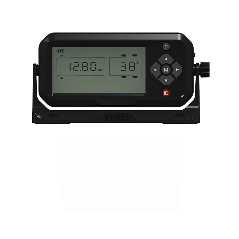 4 Wheel Recreational Vehicle Trailer Tire Pressure Monitoring System with External Sensors and Repeater, Digital, Universal Fit, CE Certified