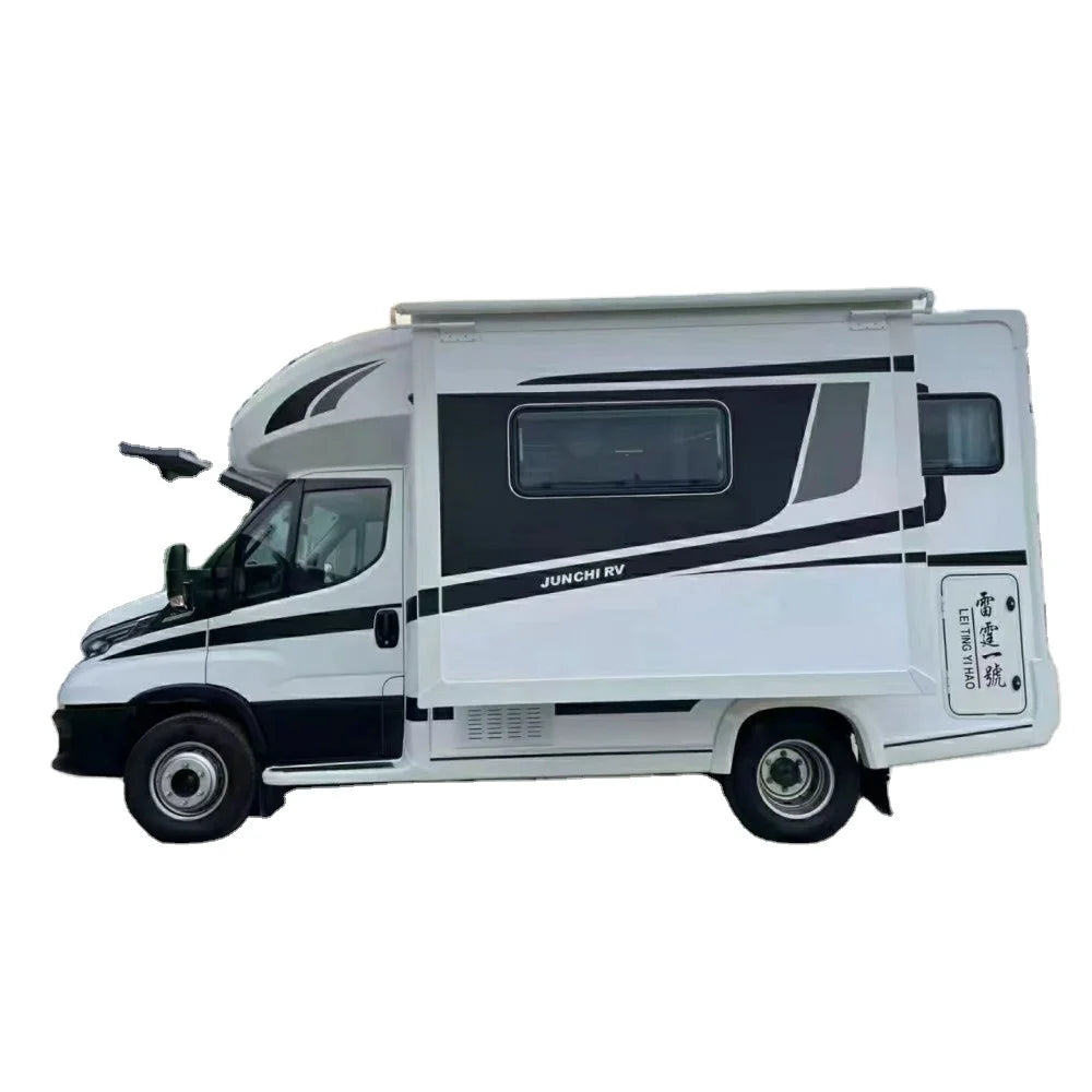 Luxury Recreational Vehicle Caravan with Slide-out Kitchen and Foldable Tent, Manual Transmission, EURO 5 Emission Standard, 5995mm x 2300mm x 2100mm