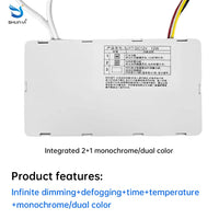 VTX-3904677 12W/18W/36W 12V Smart Bathroom Mirror Touch Switch Led Dimmer Sensor Time Temperature Defog ABS Home Decor Gifting