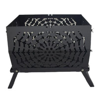 VTX-1431589 Portable Stove Outdoor Courtyard Carbon Steel Fire Pit Foldable Barbecue Grill Detachable Campfire Stand Firewood