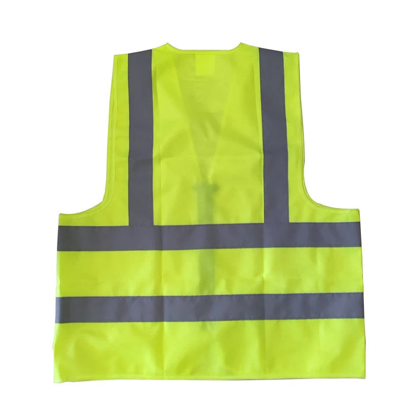 Hi Vis Reflective Safety Vest with Zipper, Orange, 120g Polyester, ANSI Standard, Sizes S-3XL