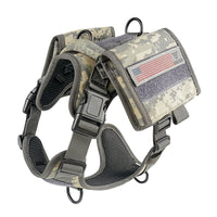 VTX-3169701 Tactical Dog Vest Harness Removable Backpack Heavy Duty No-Pull Military Training Saddlebag Hiking Outdoor Camping