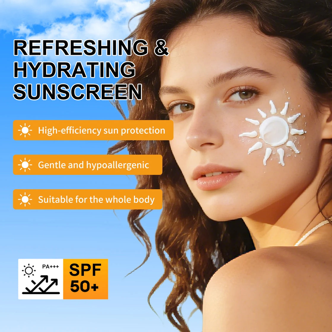 Nicotinamide SPF50+ Sunscreen Cream, Lightweight, Hydrating, 40g, Paraben-Free, Sulfate-Free, All Skin Types