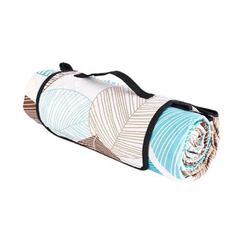 Large Three-Layer Quilted Outdoor Beach Mat, Sand-Proof, Waterproof, Washable Camping Mat for 6-8 People