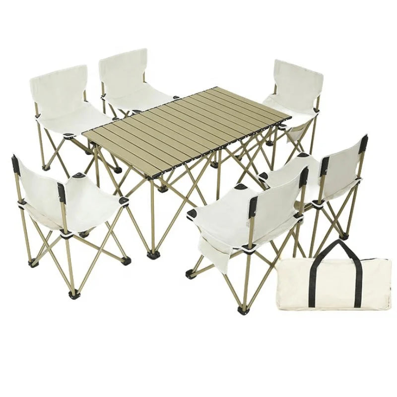 Portable Aluminum Outdoor Furniture Set with Folding Table and Chairs