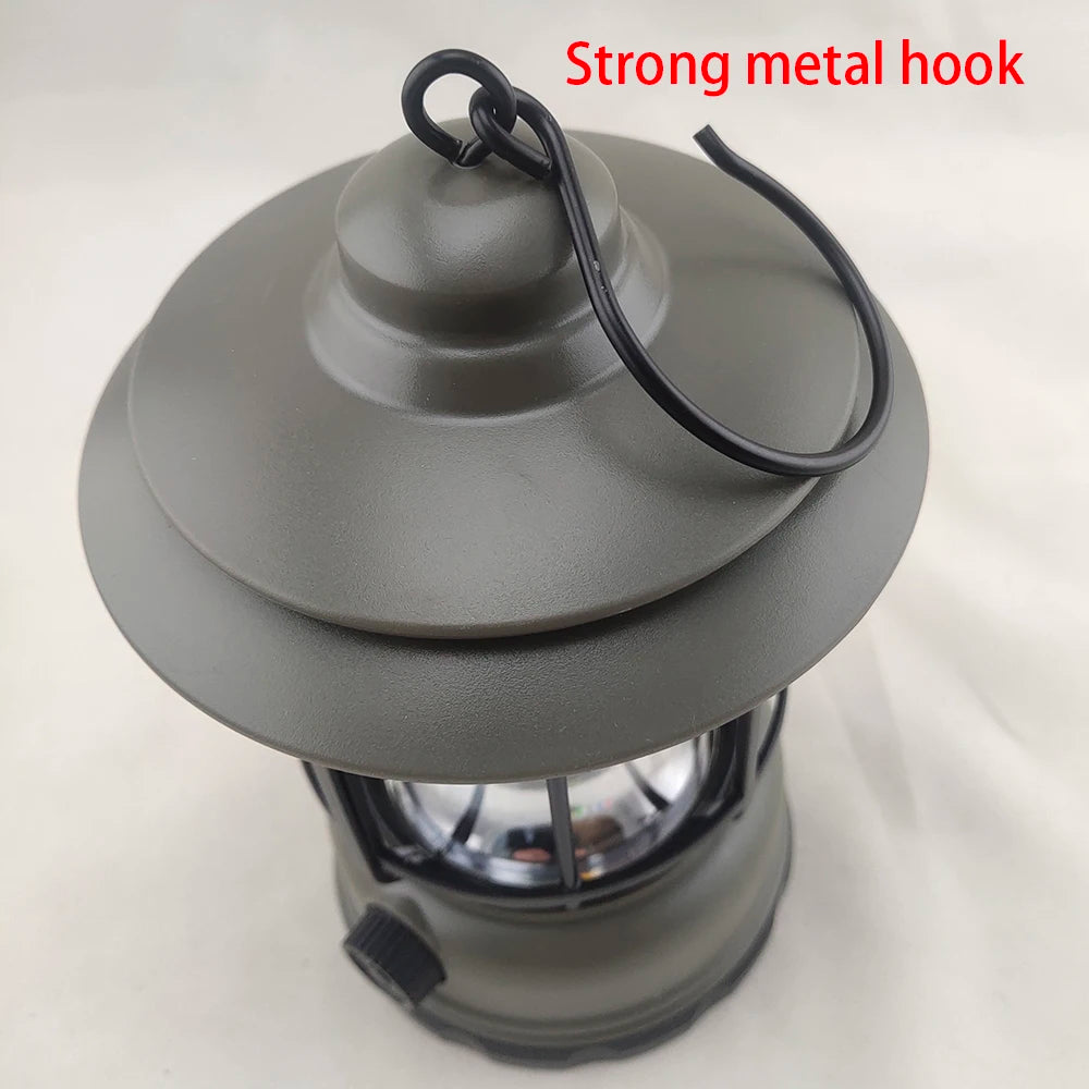Adjustable Warm White Light Emergency Hanging LED Tent Lantern, Rechargeable, IP44, 3500K, 800mAh Battery, 11.5x11.5x24.5cm