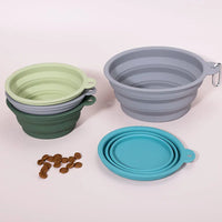 VTX-7842597 Pet Folding Silicone Bowl Outdoor Easy Washable Foldable Dog Collapsible Puppy Carabiners Silicone, Food Grade