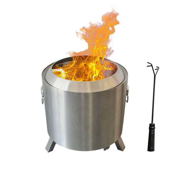 VTX-1807525 2023 Patent-pending Adjustable Portable Stainless Steel Smokeless Fire Pit Outdoor Camping Heating Hiking Travel