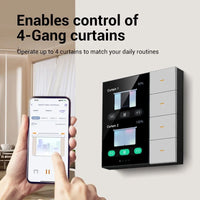 VTX-4002981 Tuya Zigbee Android Smart Home Central Control Panel 4-Gang Touch Screen Plastic Wall Switch Radar Induction Lighting