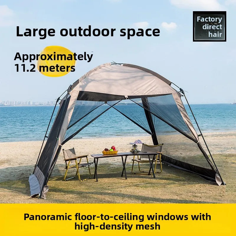 Double Layer Oxford Cloth Camping Tent with Sunshade and Anti-Mosquito Features